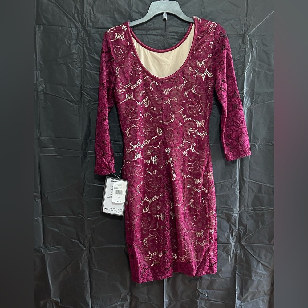 A plum colored dress from MACYS in an extra small
